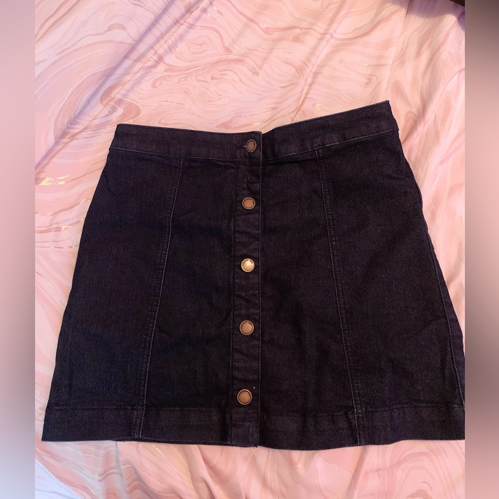 ~dark denim jean skirt~